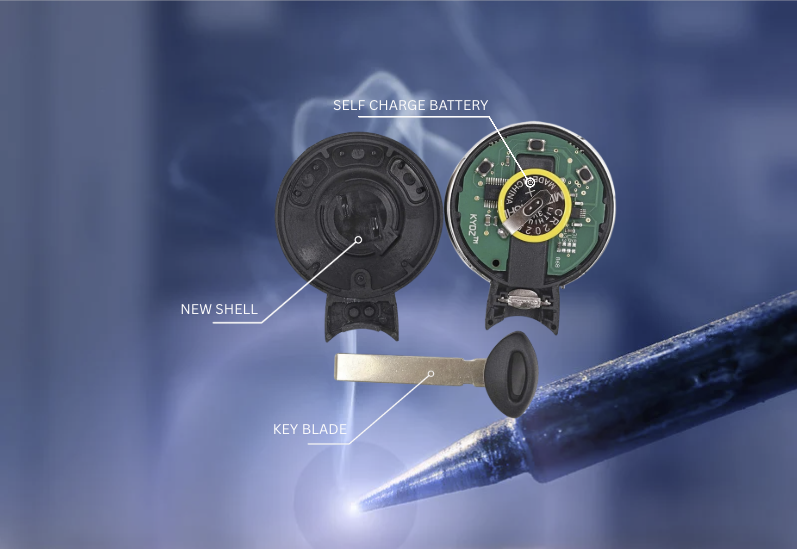 Rechargeable battery and shell, KeyFob Lab
